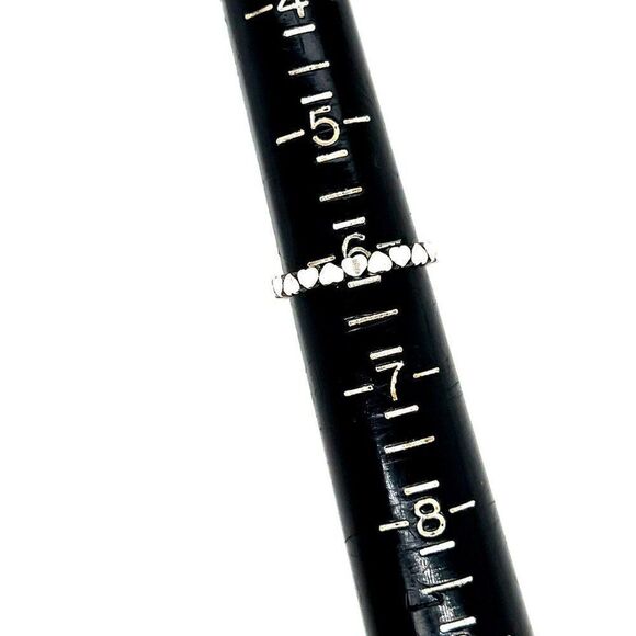 Silver 925 Heart Link Band Ring - Picture 9 of 9